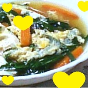 小松菜とにんじんの卵とじ
